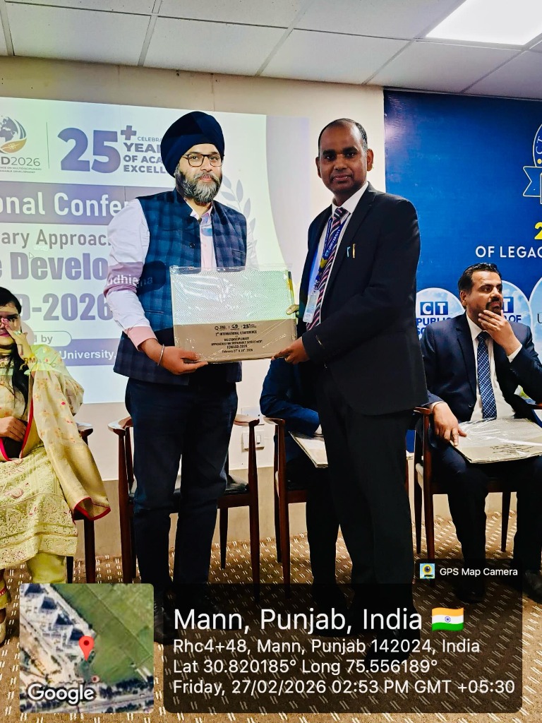 Receiving Award at Conference